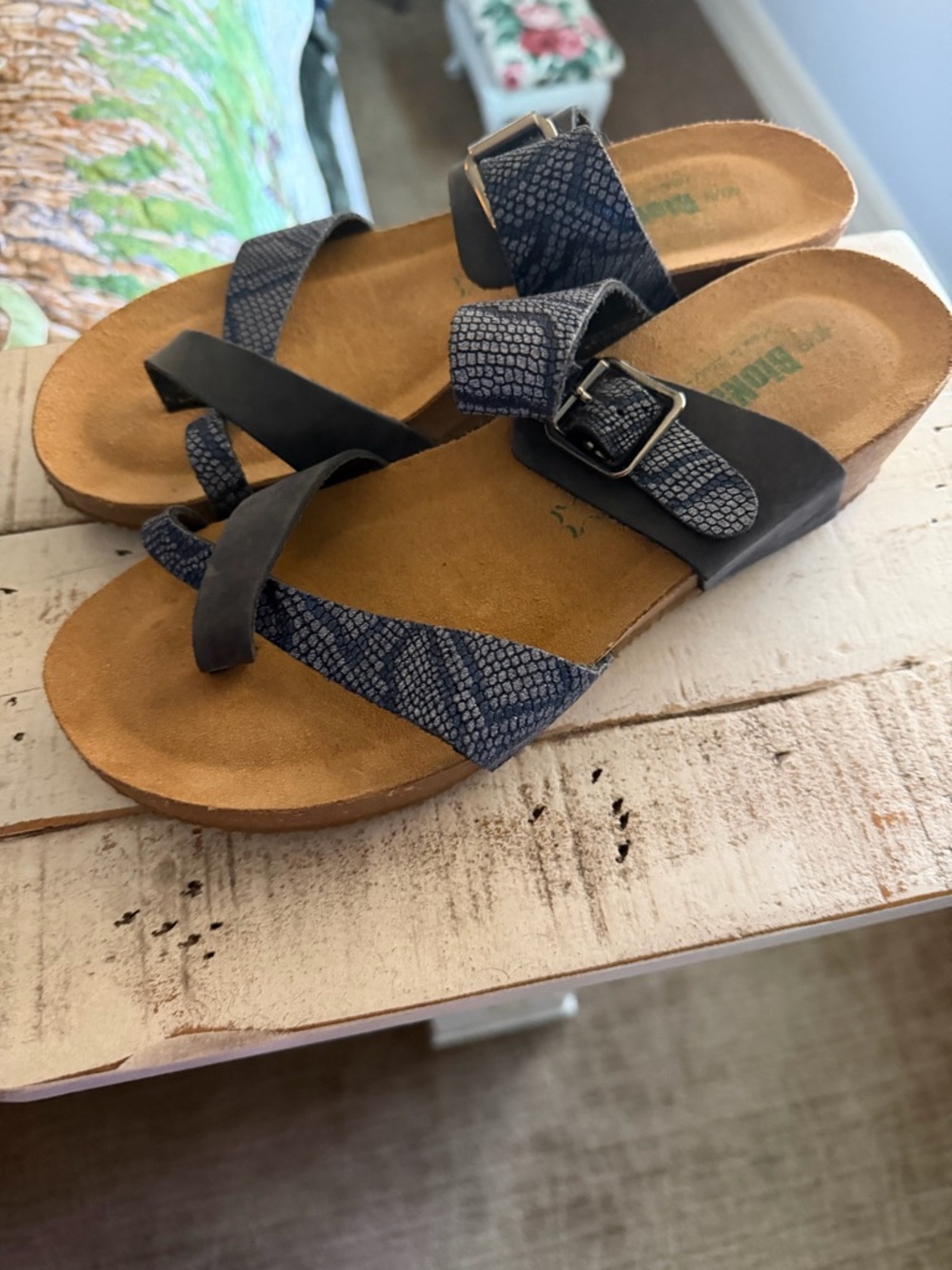 Bionatura blue snake sandals sz 40